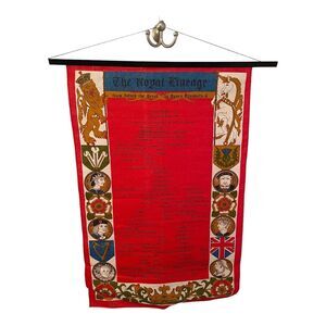 The Royal Lineage Tea Towel_Ulster Irish Linen_Kings & Queens of England_MINT